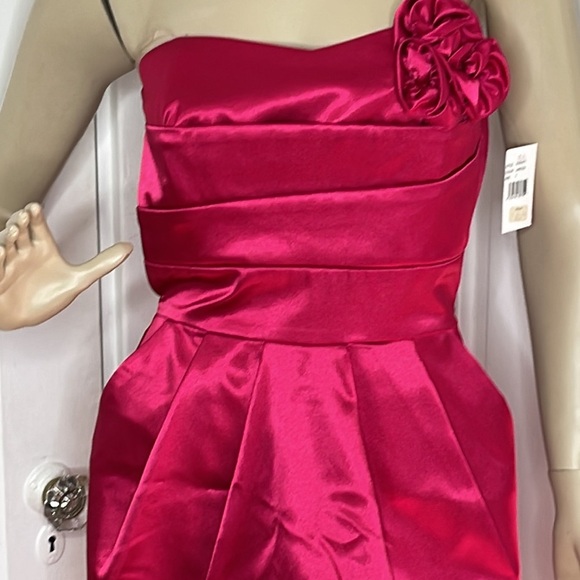 Teeze Me•Fuchsia Strapless Dress - Picture 2 of 10